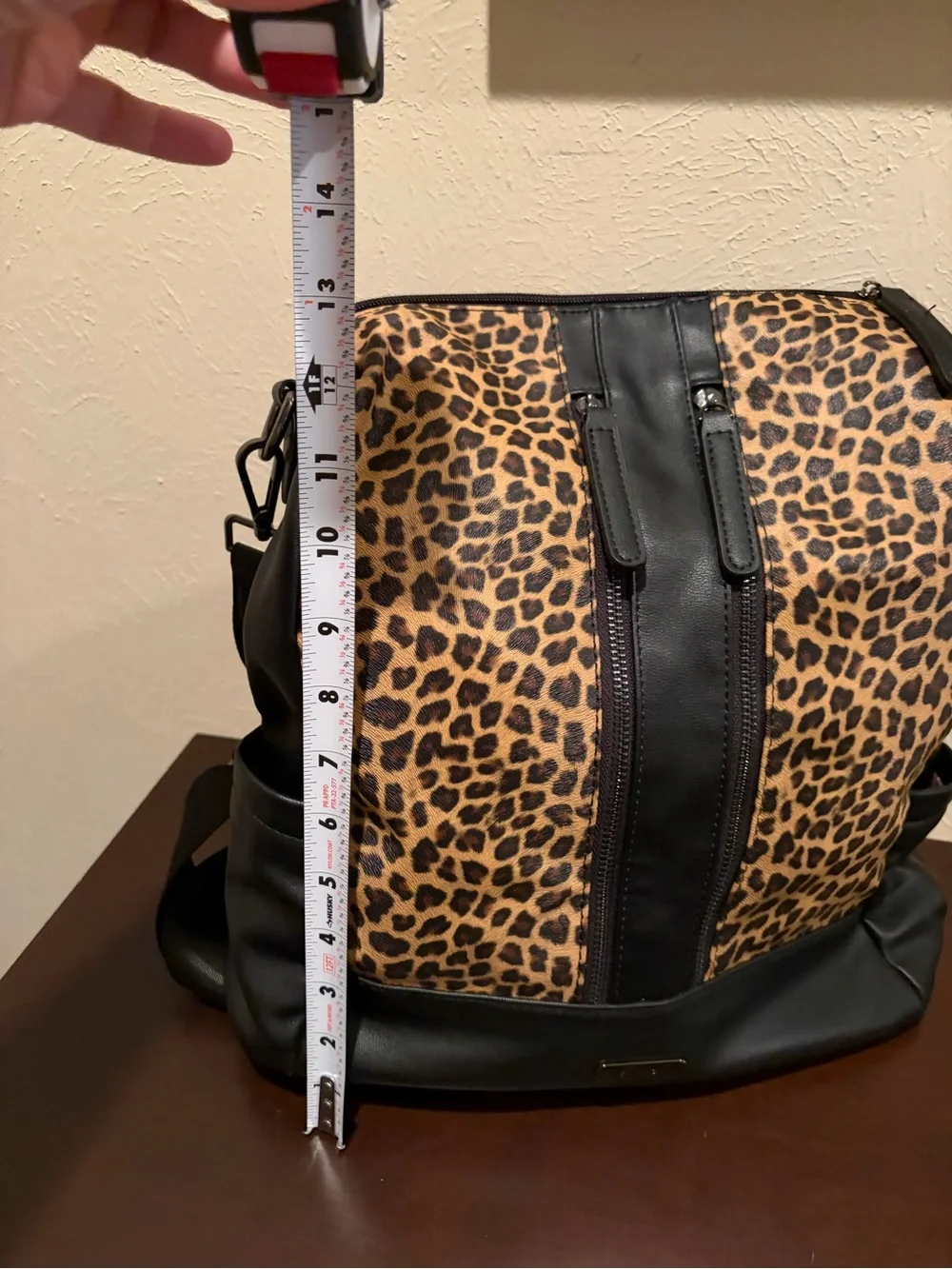 Leopard Print Laptop Bag with Black Trim